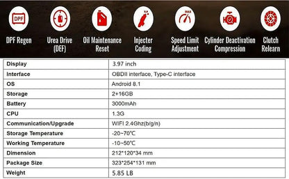 Original CRP129 HD Full System Truck Diagnostic Tool OBD2 Scanner 24V Commercial Vehicles Code Reader