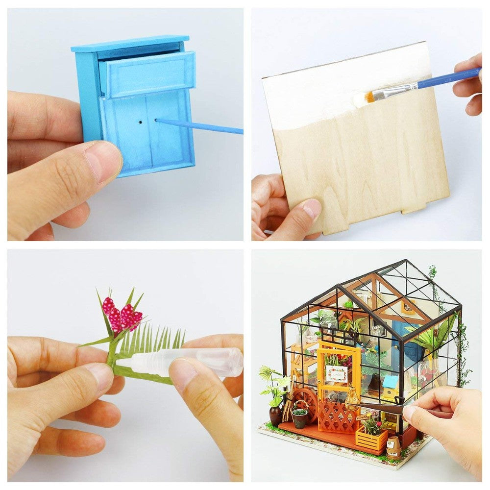 Robotime Rolife US Warehouse 3D Puzzles Wooden Toys DG104 Cathy's Flower House DIY Miniature House for Drop Shipping