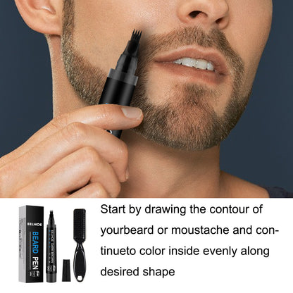 EELHOE Beard Headline Filler Kit Waterproof Sweatproof Non-smudge Beard Pen Mustache Drawing Pen