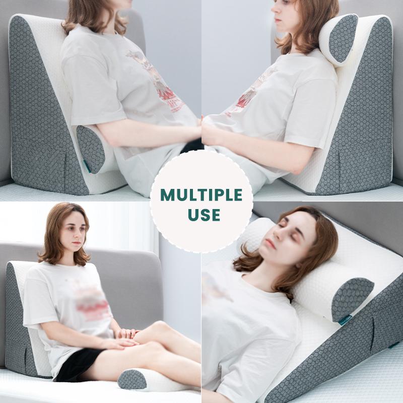 Valentine's Day Gift 1/2 Pcs Memory Foam Bed Wedge Pillow/Neck Pillow Back Leg Removable Cover Knee Sleep Massage Polyester