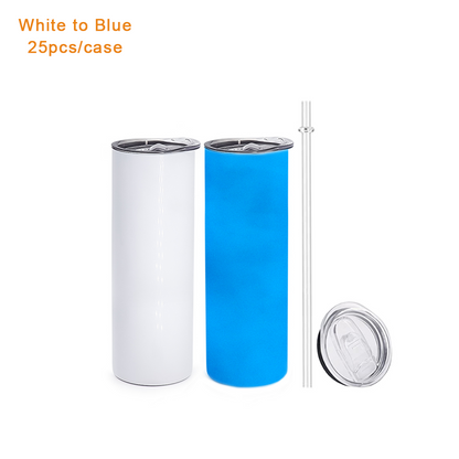 USA Free Shipping 20oz Blue Green Double Wall Insulated Stainless Steel Tumblers 20 oz Glow in the Dark Sublimation Tumbler