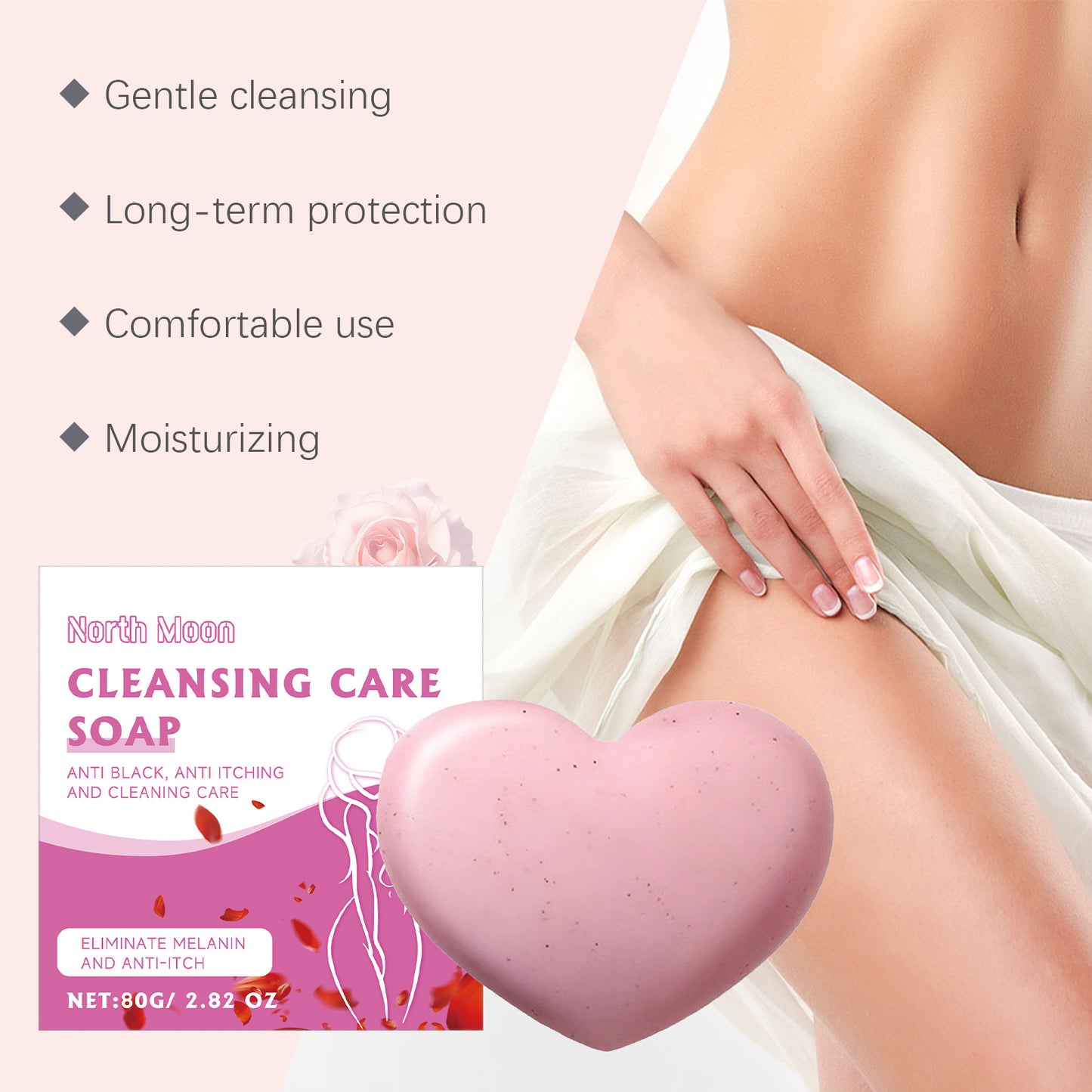 North Moon Cleaning and Care Soap Women Body Bath Cleansing Pore Moisturizing Moisturizing Soothing Soap