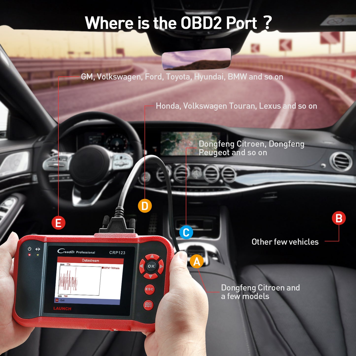 2025  X431 CRP123  V2.0 OBD2 EOBD Obd Diagnostic Scanner Auto DiagnosticBTool ObdII Crp123 Code Reader