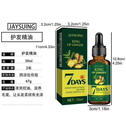 Jaysuing Ginger Hair Care Oil Refreshing Nourishing Scalp Hair Follicle Strengthening Hair Nutrient Solution