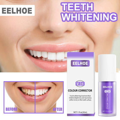 EELHOE V34Teeth Whitening Toothpaste Oral Whitening Toothpaste for Cleaning Teeth Stains and Whitening Purple Teeth