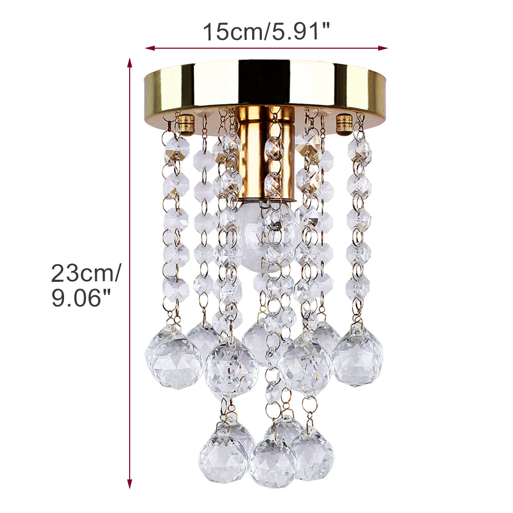 K9 Modern LED Pendant Lights Small Gold Chrome Crystal for Bedroom Balcony Hallway Lighting for Room Decoration