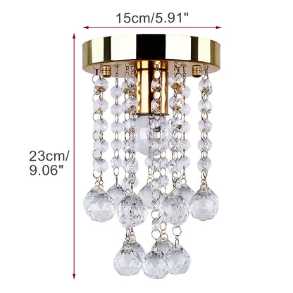 K9 Modern LED Pendant Lights Small Gold Chrome Crystal for Bedroom Balcony Hallway Lighting for Room Decoration