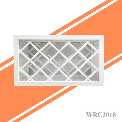 Apartment Kitchen Remodeling American 30"W X 18"H X 12"D White Wood Wine Rack Free Shipping WRC3018 Kitchen Wall Cabinets