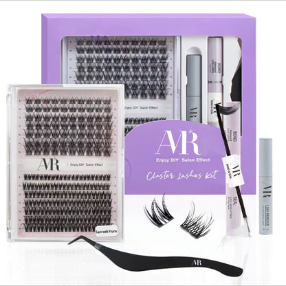 US Local Stock DIY Segment Eyelashes Individual Lash Extension Mega Set 336 Pcs Silk Cluster Lashes Book