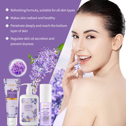 EELHOE Lavender Body Soothing Fragrance Gift Set Gentle Moisturizing Skin Hydrating Skincare Set