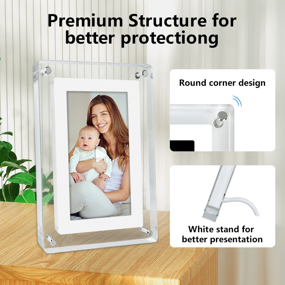 Wholesale OEM 5 Inch 4GB IPS Screen Video Acrylic Portaretratos Digitales Digital Photo Picture Wifi Frame Signage Racks