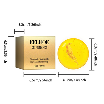 EELHOE Ginseng Essential Oil Soap Skin Barrier Repair Acne Reduction Moisturizing Hydrating Skin Cleansing Soap