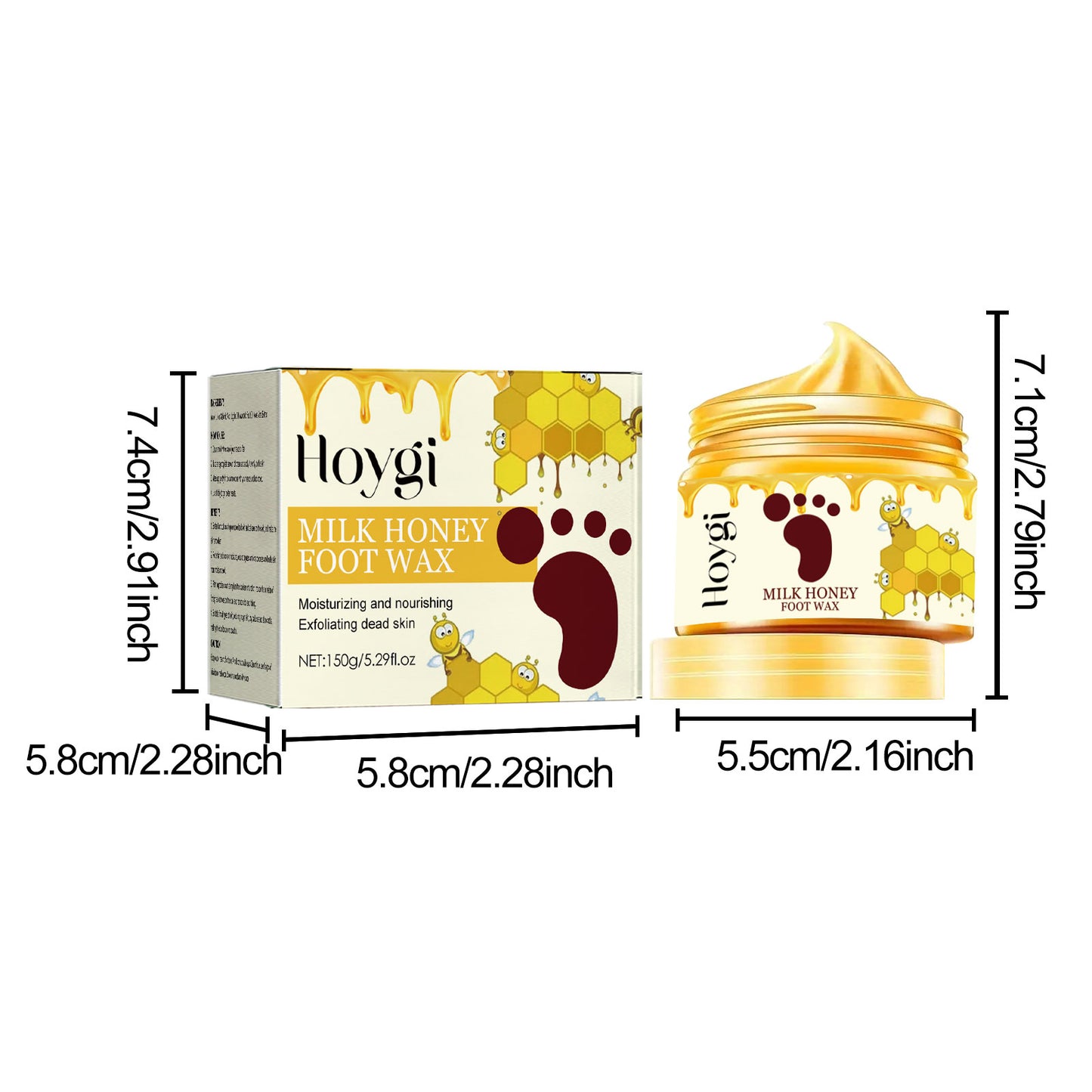 Hoygi Honey Milk Peel Off Hand and Foot Mask Hand and Foot Cuticle Exfoliating Moisturizing Repair Smooth Hand and Foot Mask