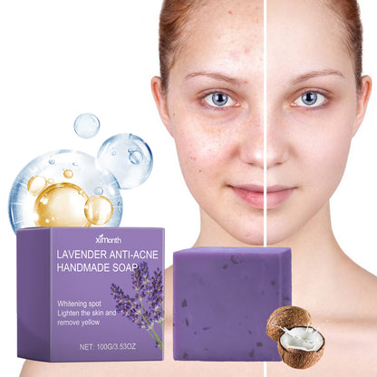 Ximonth Lavender Cleansing Soap Clean Facial Skin Pores Oil Control Acne Moisturizing Cleansing Soap