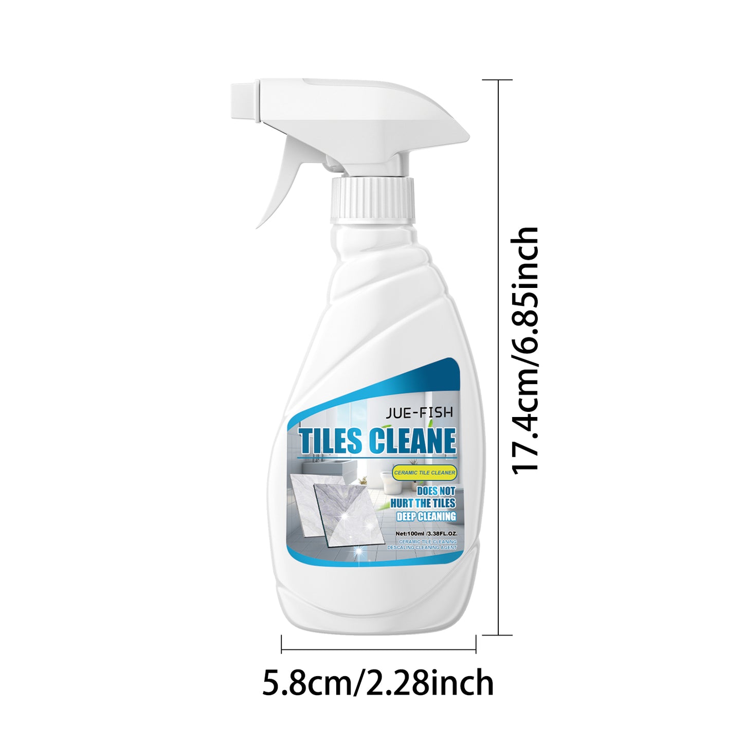 Jue-Fish Tile Cleaner Bathroom Tile Floor Marble Bright Powerful Stain Remover