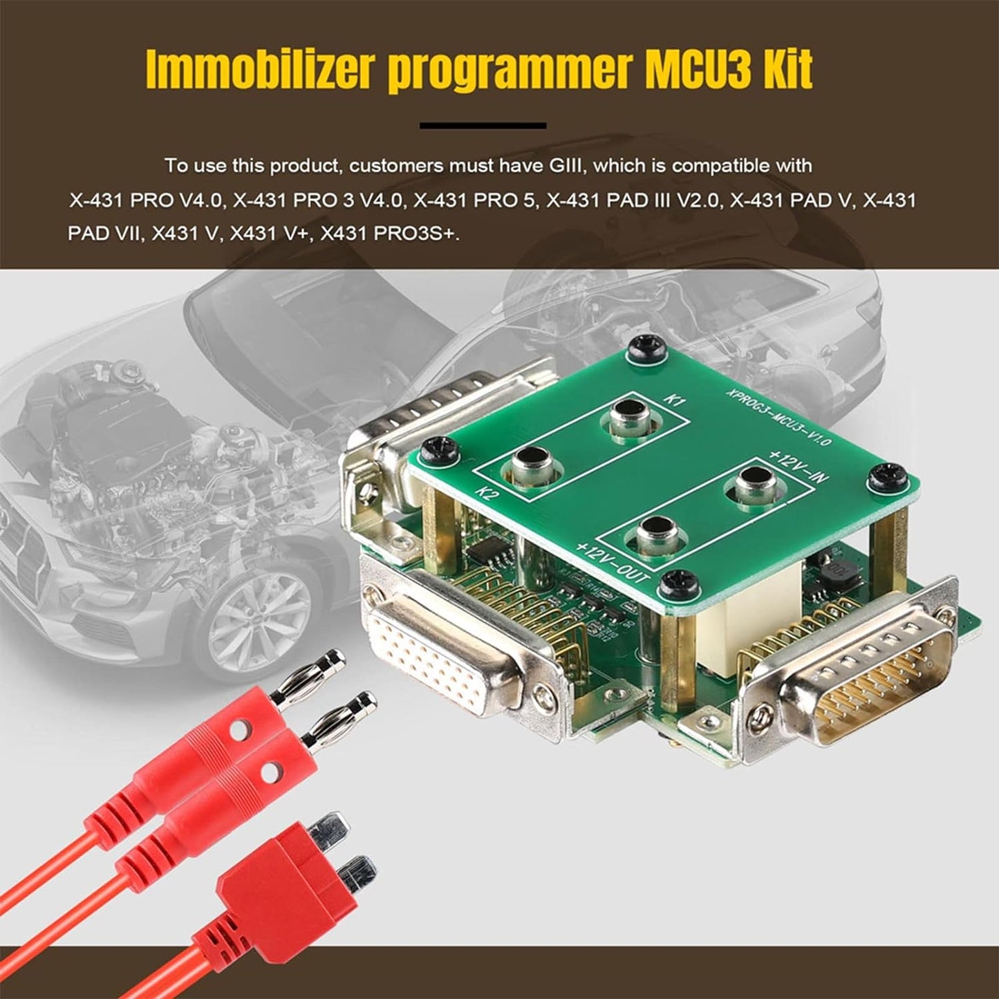 LAUNCH X431 MCU 3 Adapter for X-431 IMMO Elite/Plus/Pro X-PROG3 Work for Mercedes All Keys Lost and ECU TCU Reading