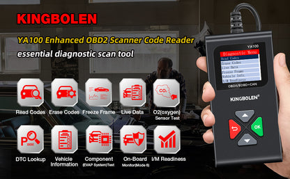 Top Seller 2025 KINGBOLEN YA100 OBD2 Scanner Car Auto Diagnostic Tools Obd Code Reader Check Engine Russian Lifetime Free