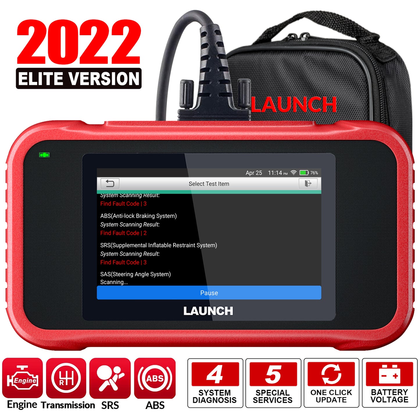 CRP123E V2.0 OBD2 Display 4 Systems ENG ABS SRS Transmission OBD II Code Reader Scanner Universal Car Diagnostic Tool