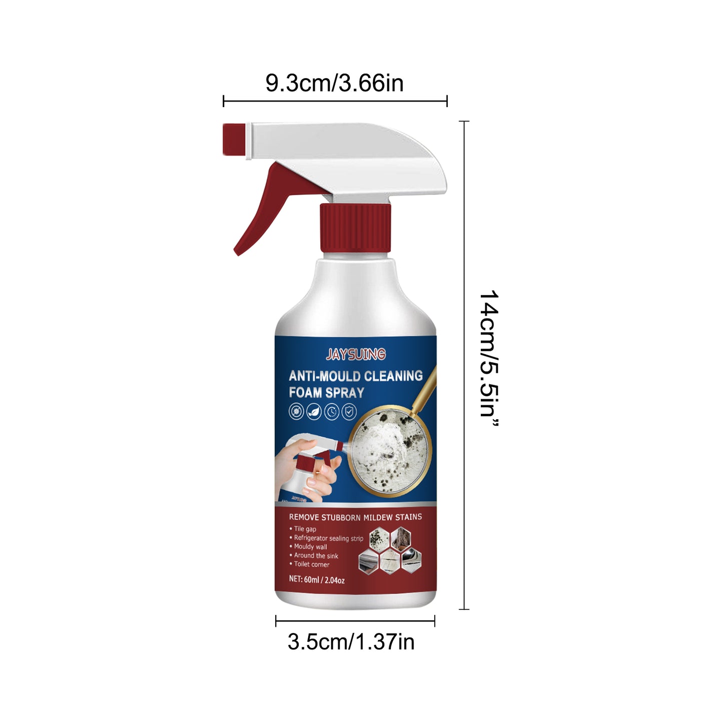 Jaysuing Foam Cleaning and Mildew Removal Spray Ceramic Tile Wall Bathroom Silicone Multifunctional Cleaning Mildew Removal Spray