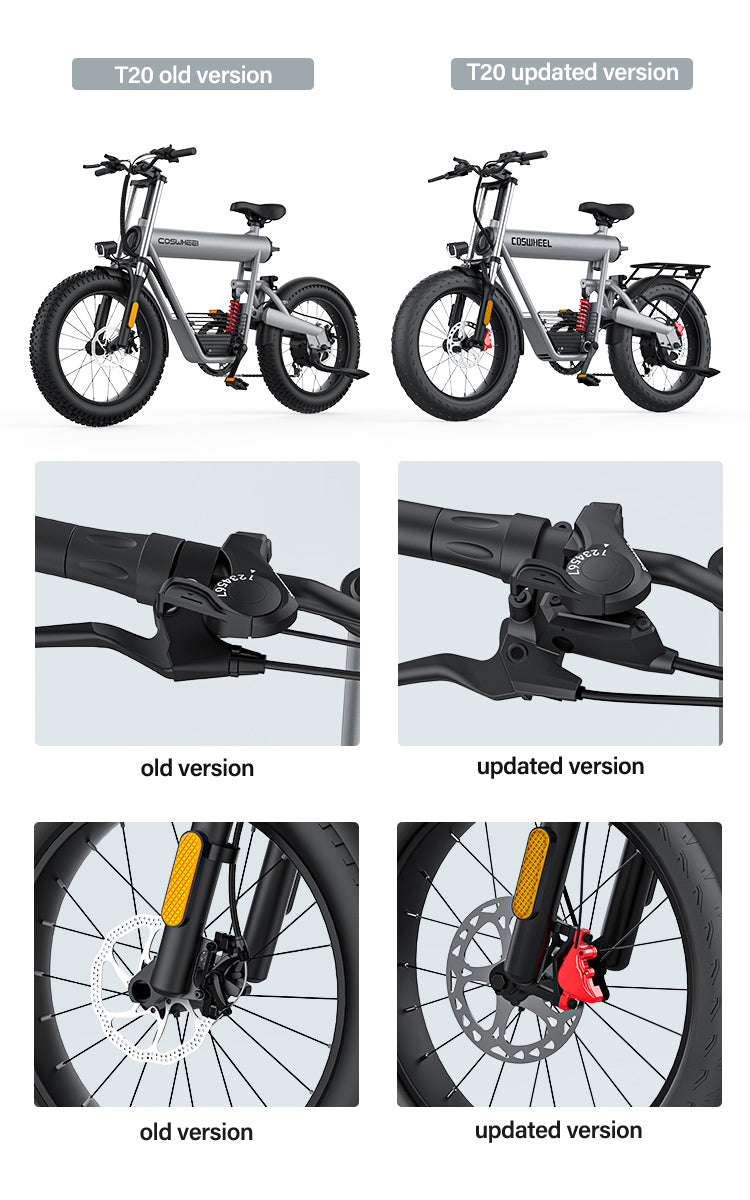 COSWHEEL T20 Free Shipping EU USA Warehouse CE 500w 1000w Oils Brake Electric Bicycle Electric City Bike