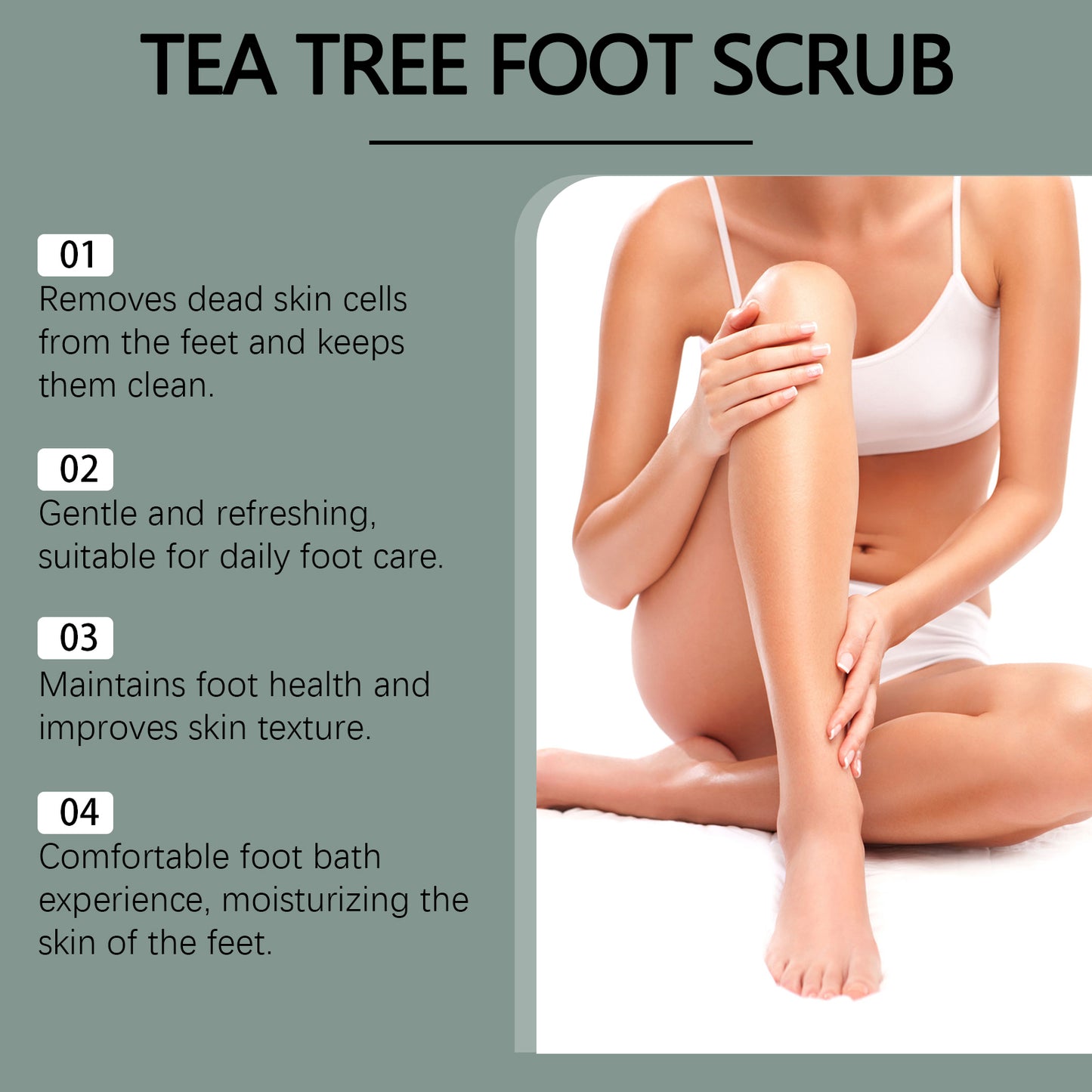 West&Month Tea Tree Foot Scrub Massage Softening Callus Cleaning Moisturizing Smooth Foot Scrub