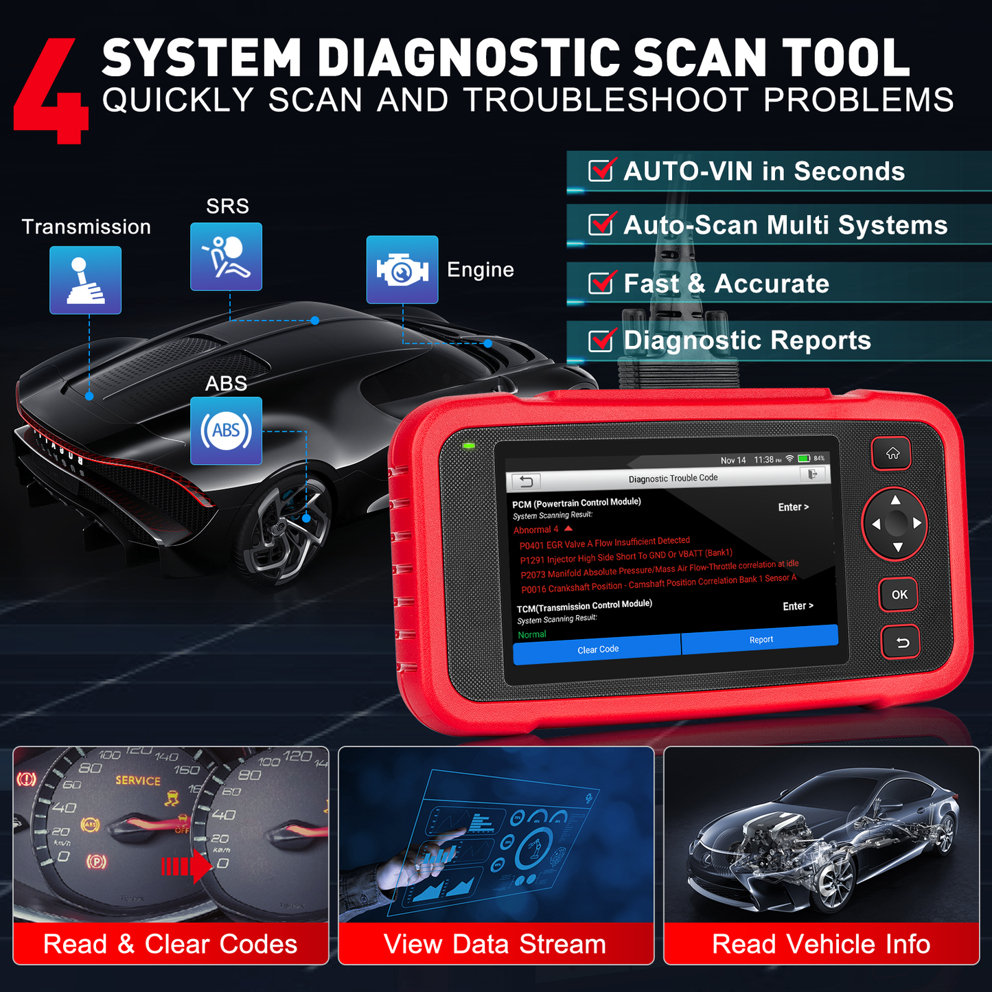 Launch CRP123i V2.0 Multi System Diagnostic OBD2 Scan Tool 2025 New Ver. Creader Elite PK CRP123X