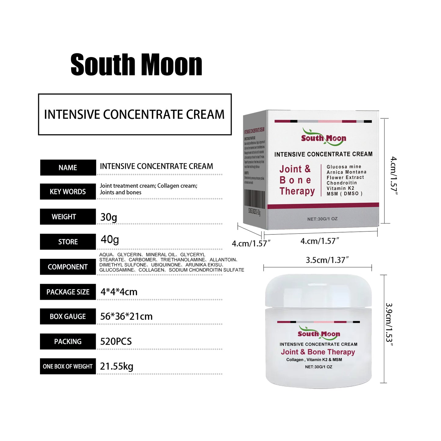 South Moon Joint Bone Collagen Cream Soothing Joint Bone Pain Deformation Correction Repair Cream