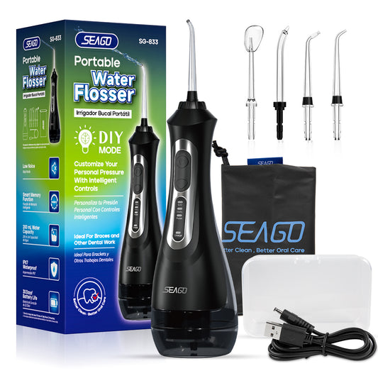 SEAGO Portable Water Flosser Teeth Cleaning for Oral Care Water Dental FLosser PX7 Waterproof Cordless for Teeth Oral for Travel