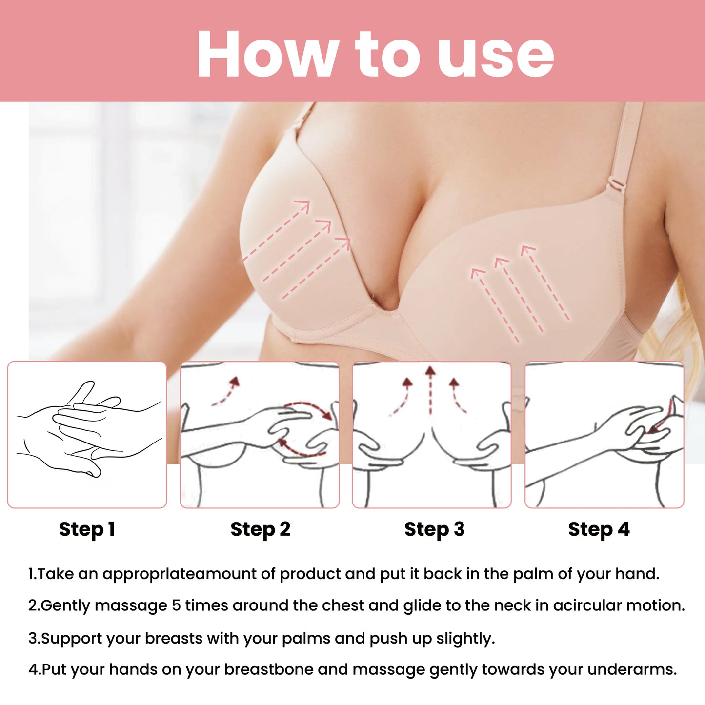 EELHOE Breast Massage Oil Breast Gentle Moisturizing Care Full and Firm Chest Plumping Massage Care