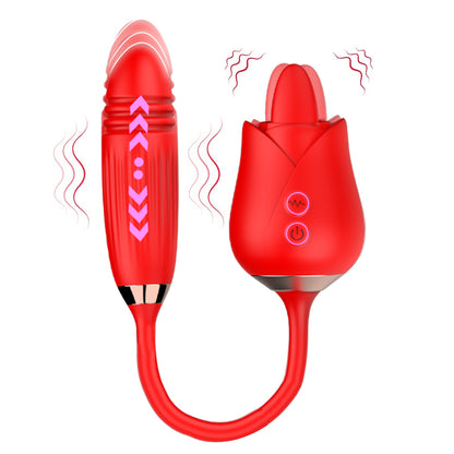 Rose Shape Vagina Sucking Vibrator Intimate Good Nipple Sucker Oral Licking Clitoris Stimulation Powerful Sex Toys for Women%