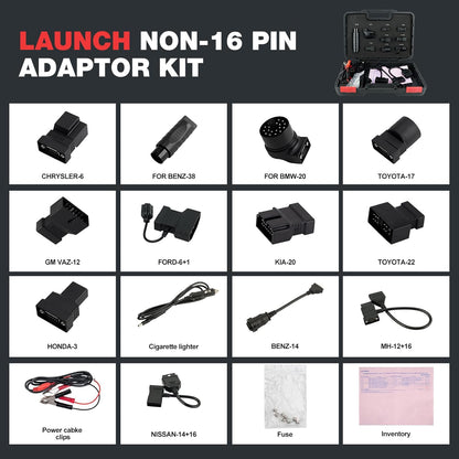 LAUNCH Non-16 Pin Adapter Kit OE-Standard Connectors for 1996-2002 Old Cars Work With LAUNCH X431 Series