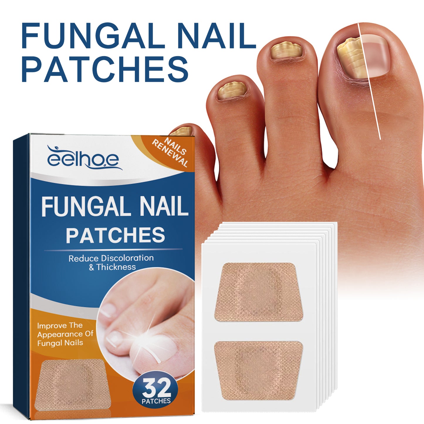 EELHOE Toenail Care Patch Nail Fungus Care Toe Nail Soft Nail Ingrown Nail Thickened Nail Groove Care Patch