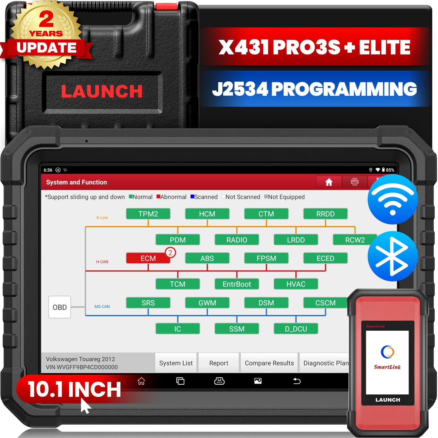 LAUNCH X431 PRO3S+ Elite Escaner Automotriz OBD2 Scanner With 37 Resets Professional ECU Coding J2534 Programming Tool