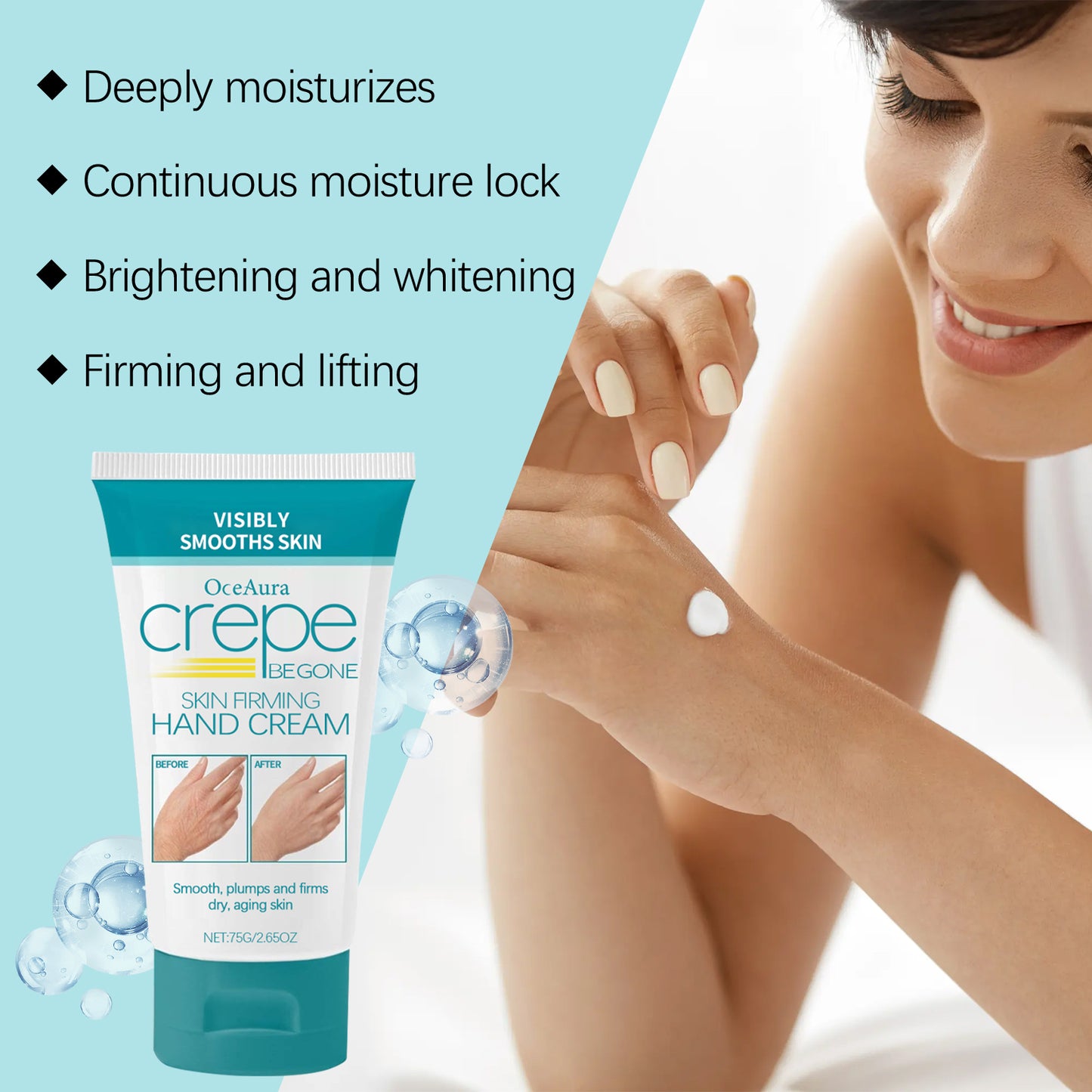 OceAura Skin Tightening Hand Cream Moisturizing Nourishing Collagen Firming Brightening Hand Skin Care Cream