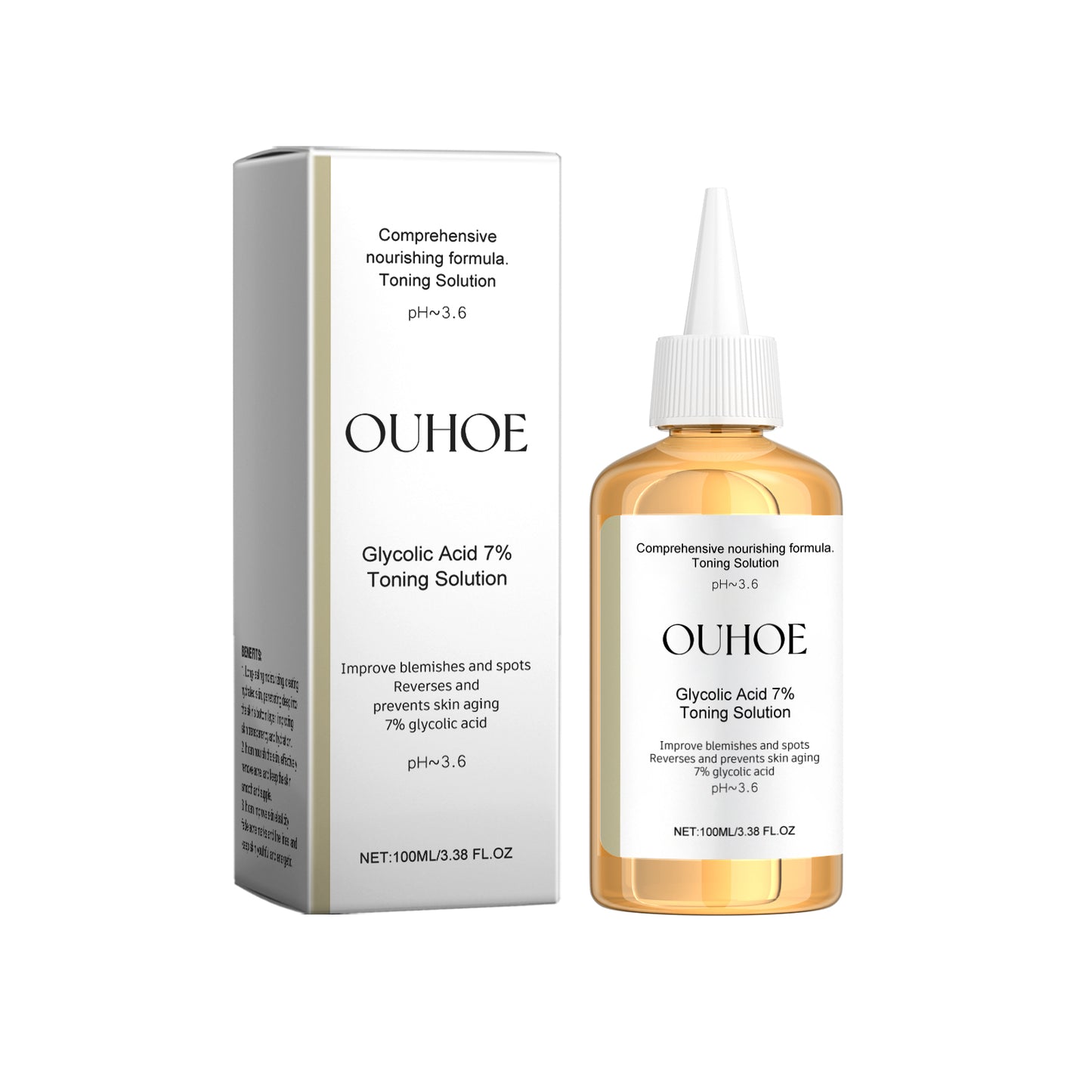 OUHOE Glycolic acid7%Moisturizing Toner，Remove Closed Comedones Improve Skin Condition Rejuvenating Toner Essence