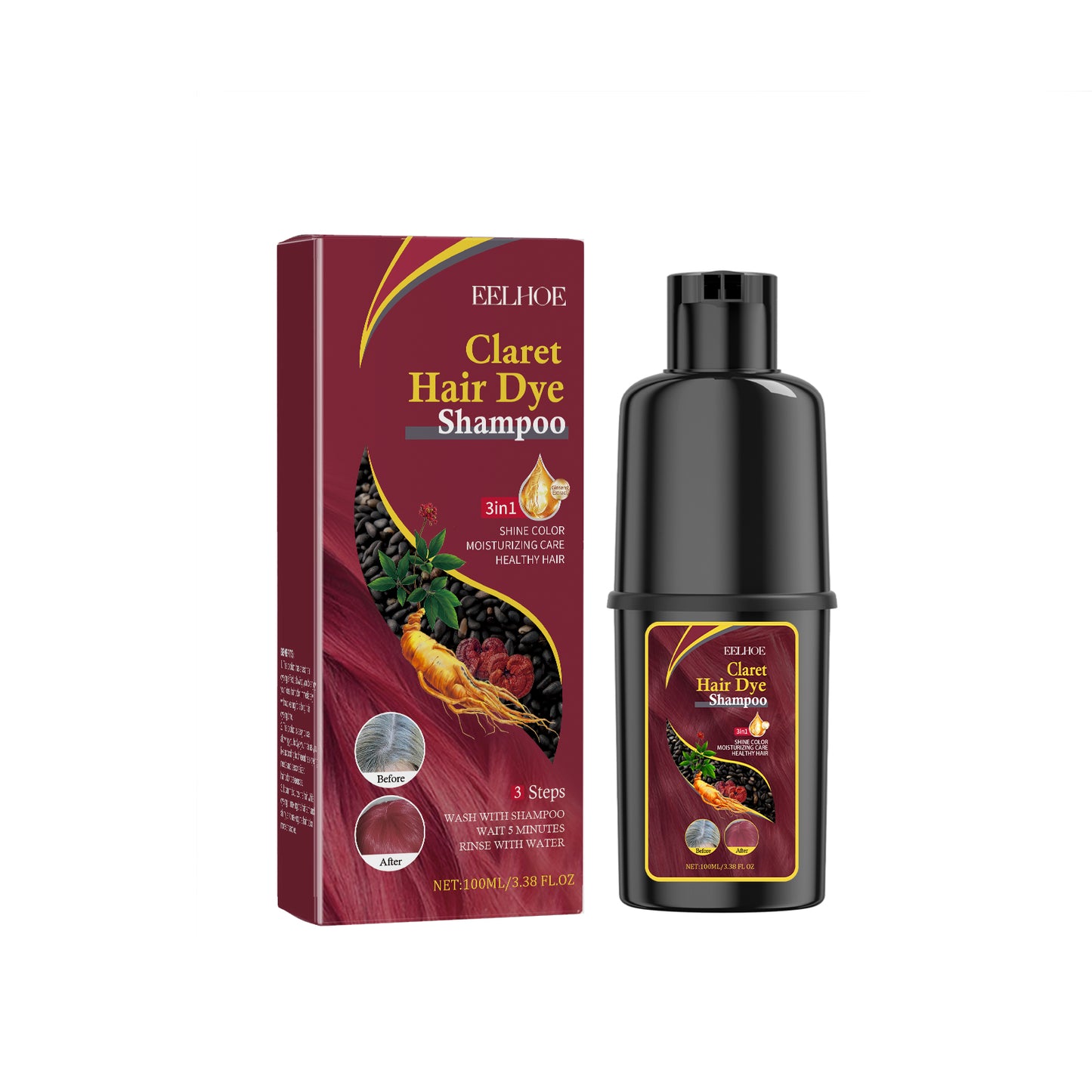 EELHOE Black Hair Beauty Shampoo Series Gentle Non-Irritating Moisturizing Scalp Easy Color Changing Hair Shampoo