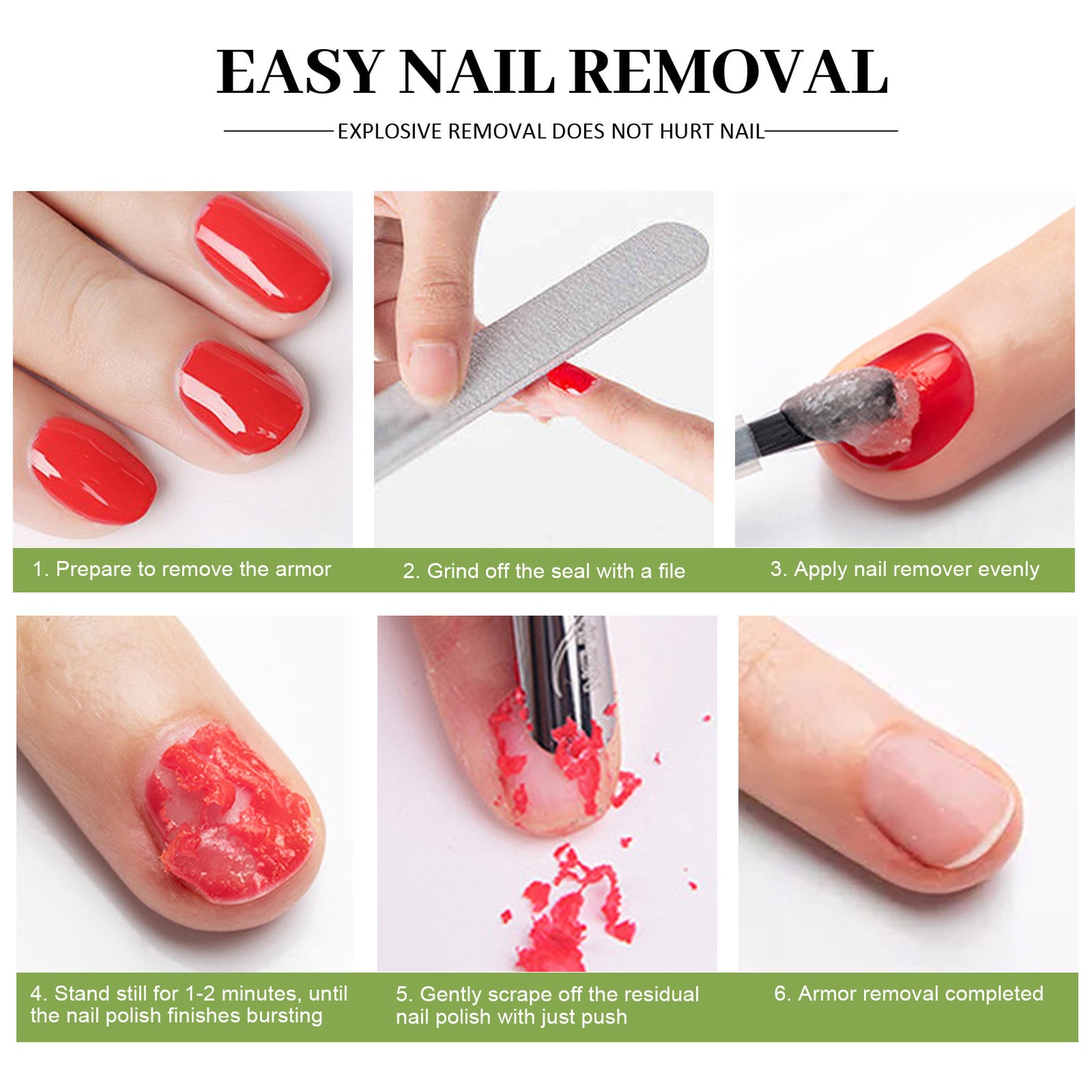 EELHOE Burst Nail Polish Remover Lazy No-Hurt Hand Quick Adhesive Remover for UV Gel Nail Polish, Nail Salon Special Use