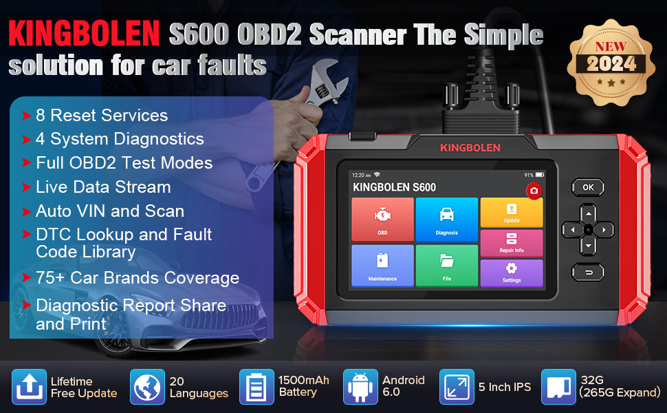 Hot Selling Kingbolen S600 Four System Car OBD2 Scan Tool With 8 Resets Vehicle Diagnostic Tools