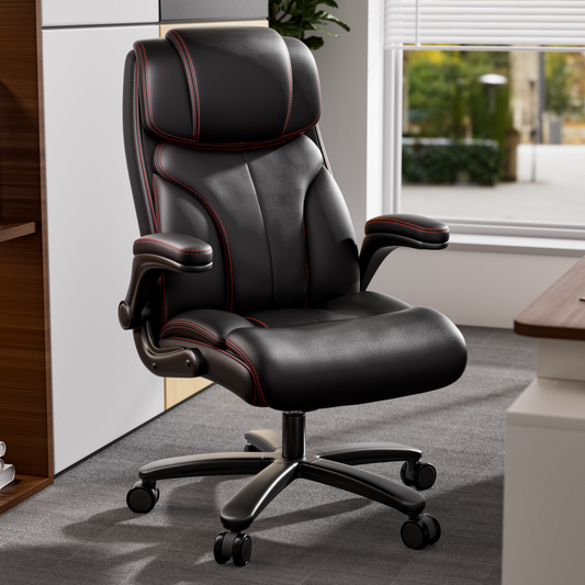 High Back Commercial Office Chair Adjustable Armrest Ergonomic Leather Comfortable Manager Desk Furniture Popular Modern Style