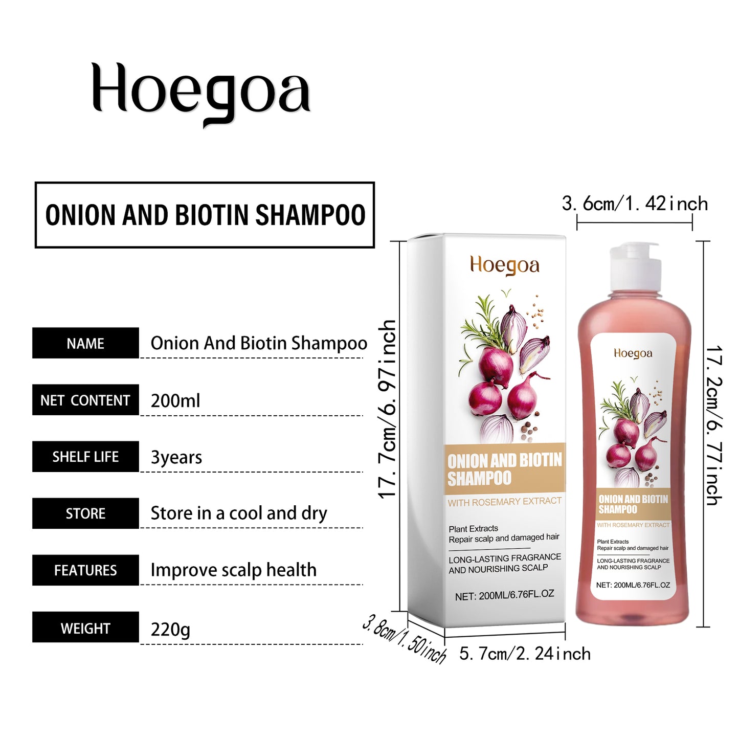 Hoegoa Shampoo Scalp Cleansing Care Volumizing Strong Hair Moisturizing Smooth Shiny Hair Shampoo