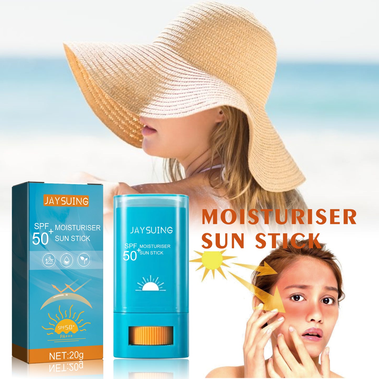 Jaysuing Moisturizing Protective Stick Protective Refreshing Waterproof Sweatproof UV Protection Cream