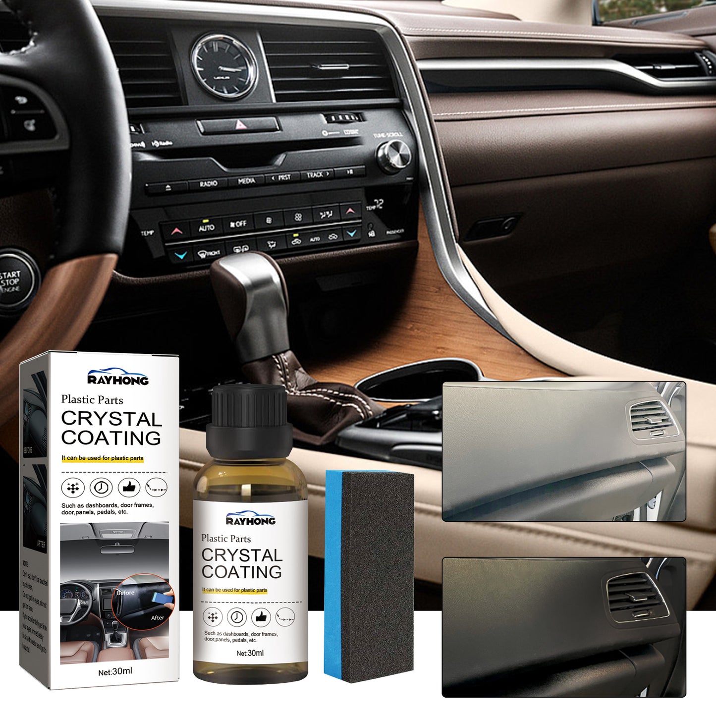 Rayhong Plastic Renovation Coating Car Interior Dashboard Seat Cleaning Dustproof Polishing Maintenance Coating