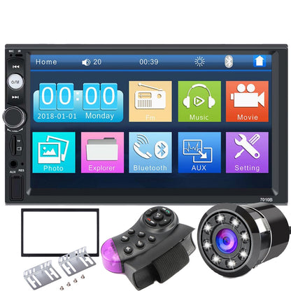 Universal 7inch Car Multimedia Player With 8LED Light Rear View Camera Navigation Radio 2din Touch Screen MP5 Player