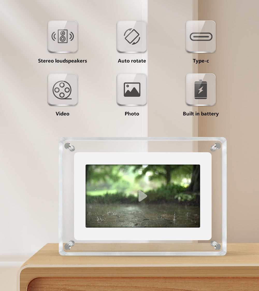 Wholesale OEM 5 Inch 4GB IPS Screen Video Acrylic Portaretratos Digitales Digital Photo Picture Wifi Frame Signage Racks