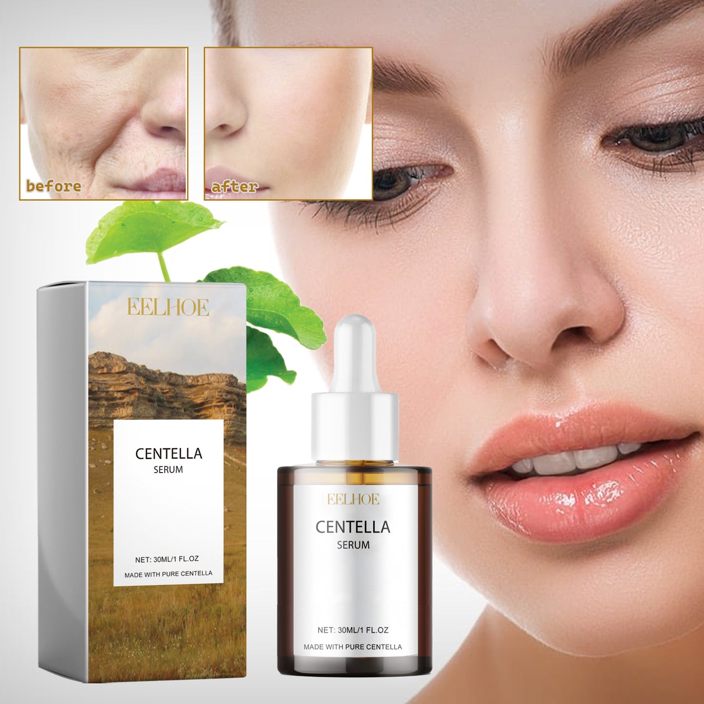 EELHOE   Centella Asiatica Essence Moisturizing and Moisturizing Improve Dry Skin Smooth Skin Rejuvenation Brightening and Hydrating Essence