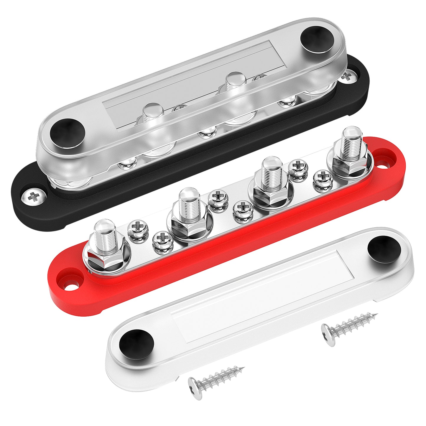 Bus Bar Terminal 150A Connector Busbar 4X 5/16" Post(M8) 6X #8 Screw Waterproof Terminal Block With Cover