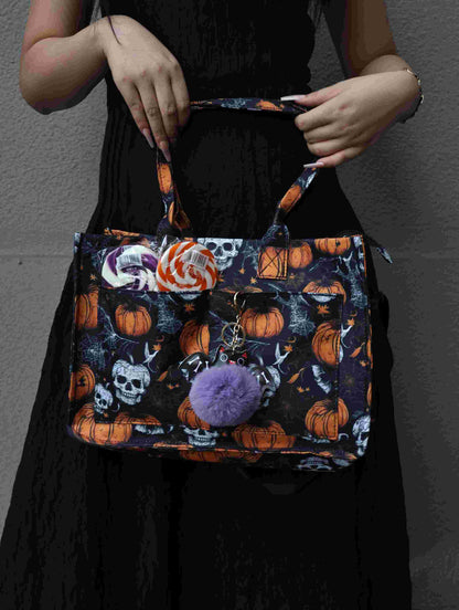 New Halloween Gift Canvas Tote Bag Candy Bag Ghost Festival Pumpkin Jewelry Props Gift Handbag Bag