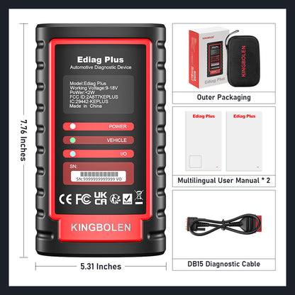 KINGBOLEN Ediag Plus CANFD Protocol ALL System ECU Coding Active Test 16 Reset Car OBD2 Scanner Car Diagnostic Tool Pk THINKDIAG