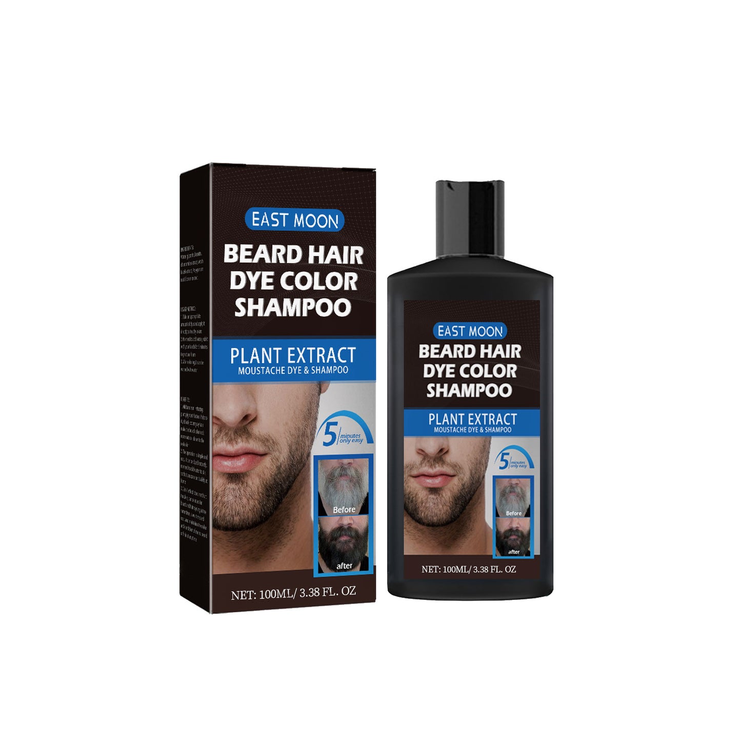 East Moon Beard Care Agent Quick Color Men's Hair Beard Split Ends Dryness Care Blackening Agent