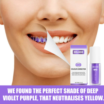 EELHOE V34Teeth Whitening Toothpaste Oral Whitening Toothpaste for Cleaning Teeth Stains and Whitening Purple Teeth